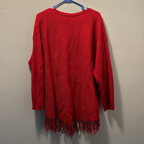 3/$5🌷 Women’s Verve Ami Red Knit Poncho 1X - Picture 7 of 7